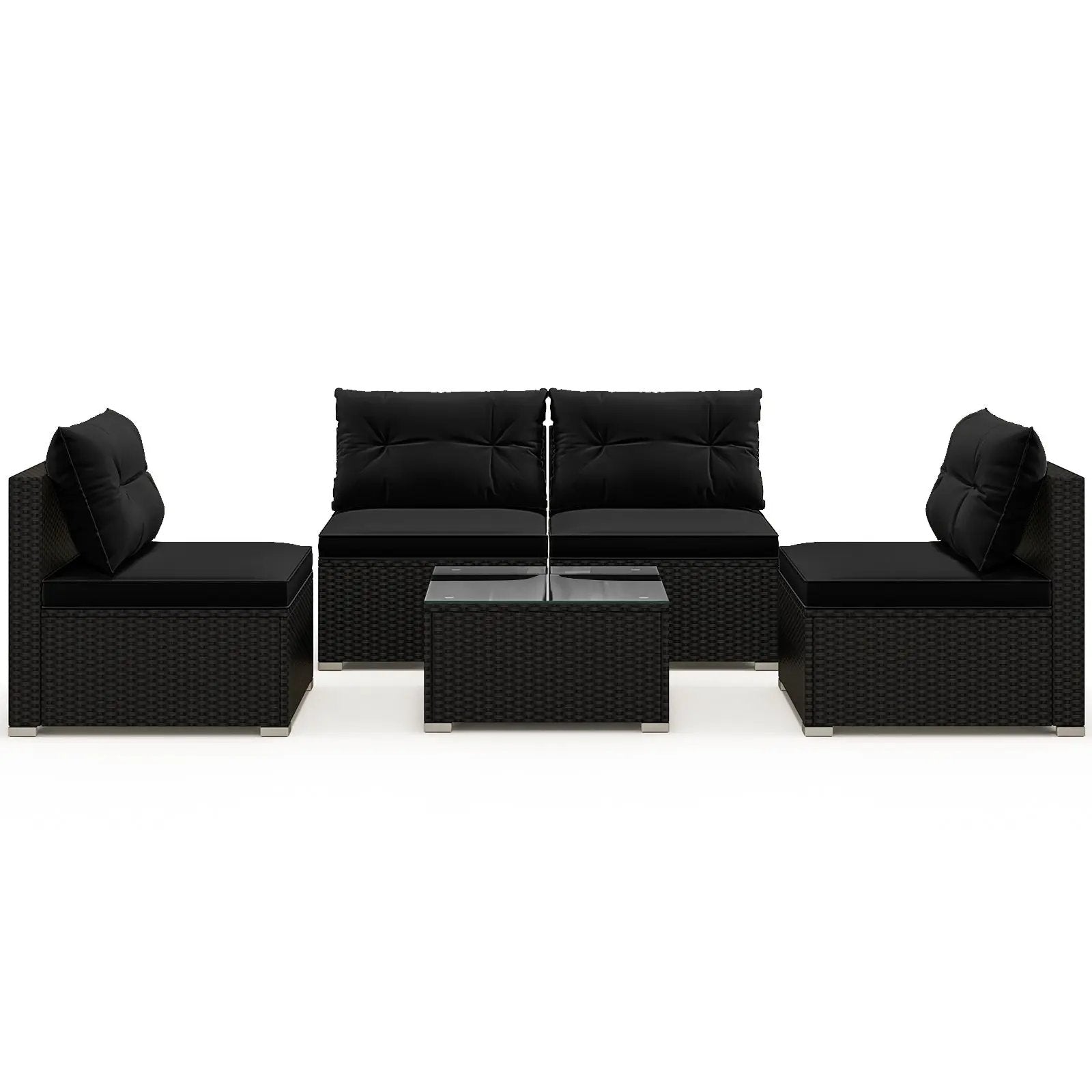 5-Piece Outdoor Patio Furniture Set with Cushions and Coffee Table by DirectDeals