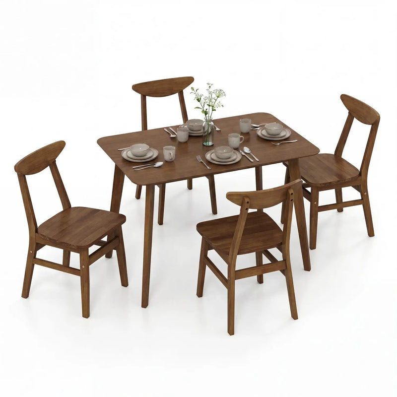 5-Piece Solid Wood Dining Table Set for Small Space by DirectDeals