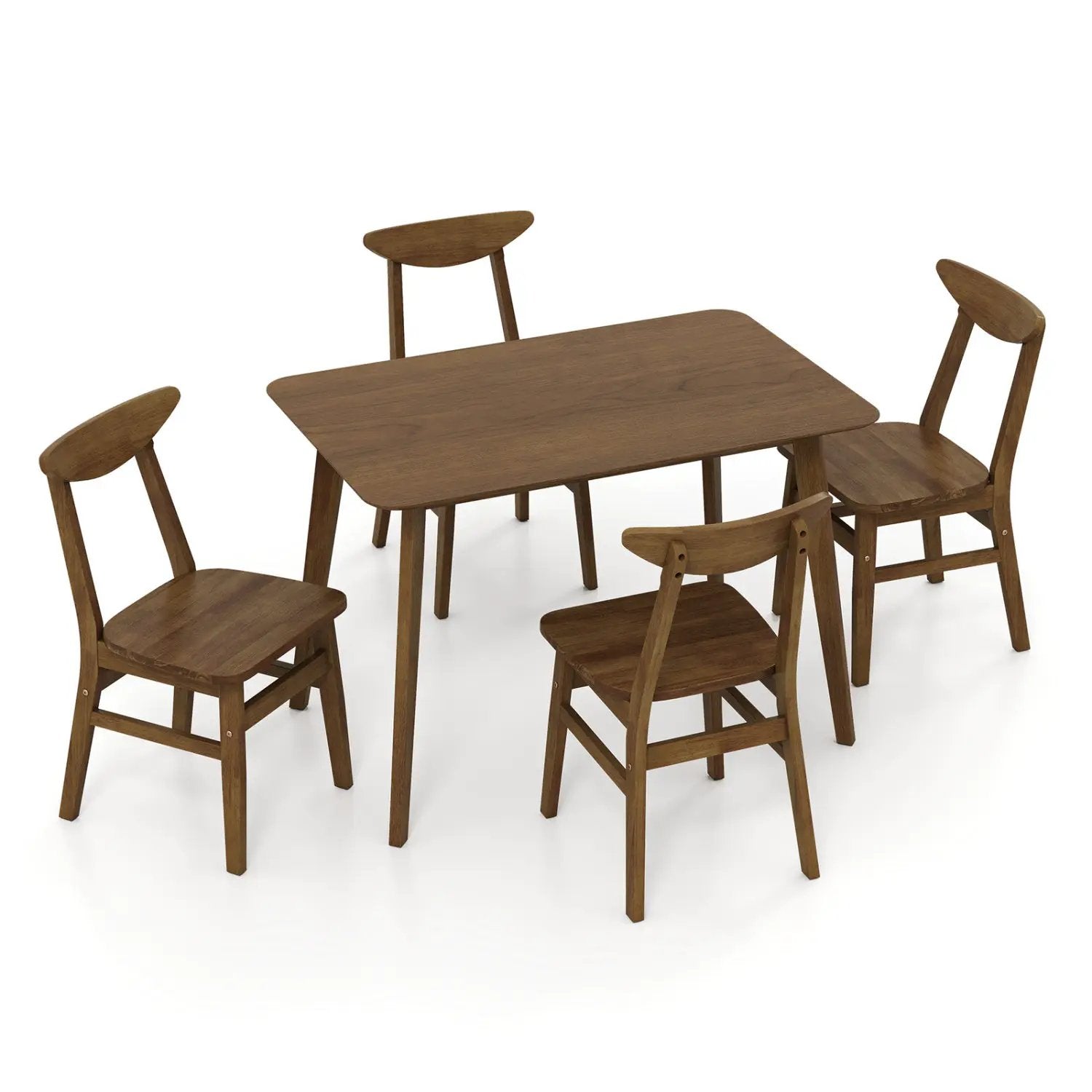 5-Piece Solid Wood Dining Table Set for Small Space by DirectDeals