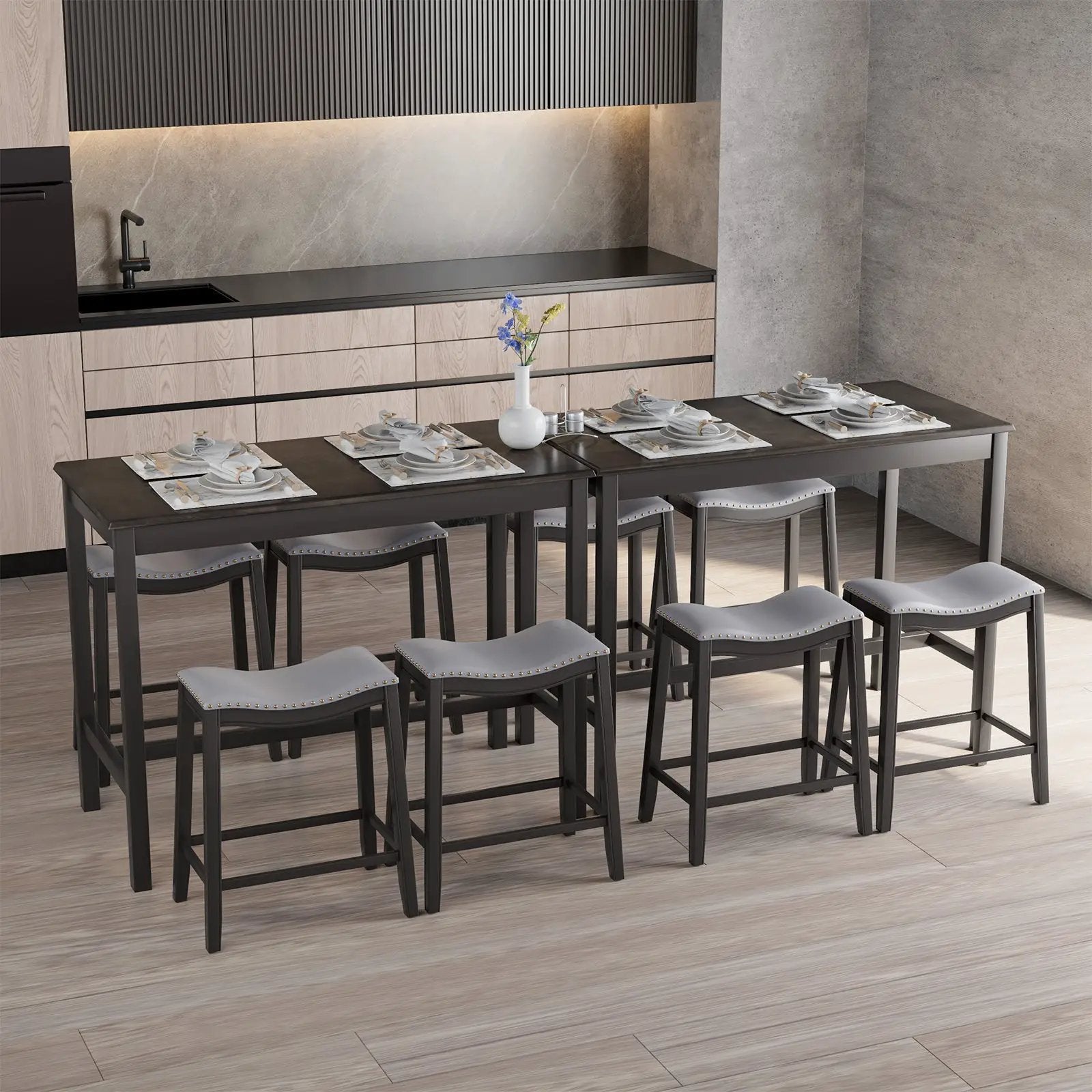 5-Piece Dining Set with 4 Upholstered Stools by DirectDeals