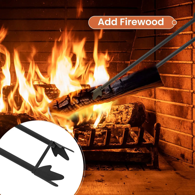 5 Pieces Fireplace Tool Set Fireplace Accessories with Poker by DirectDeals
