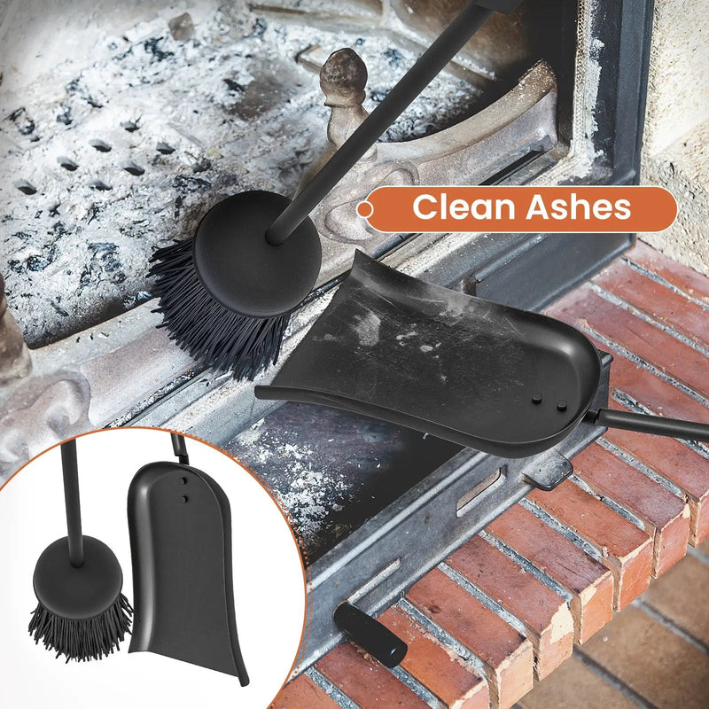 5 Pieces Fireplace Tool Set Fireplace Accessories with Poker by DirectDeals