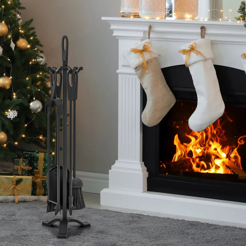 5 Pieces Fireplace Tool Set Fireplace Accessories with Poker by DirectDeals