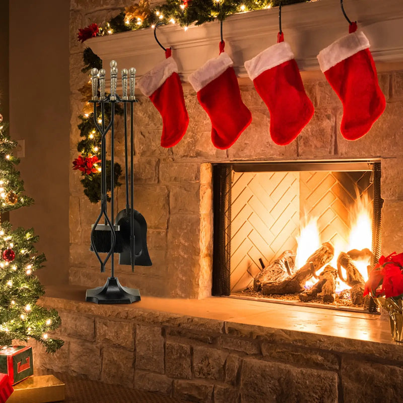 31 Inch 5 Pieces Hearth Fireplace Fire Tools Set by DirectDeals
