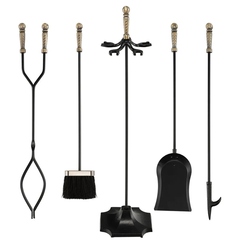 31 Inch 5 Pieces Hearth Fireplace Fire Tools Set by DirectDeals