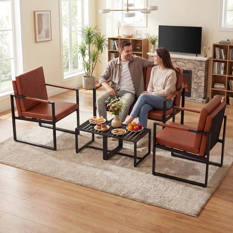 5 Pieces Living Room Set with 2 Accent Chairs and 2 Coffee Tables by DirectDeals