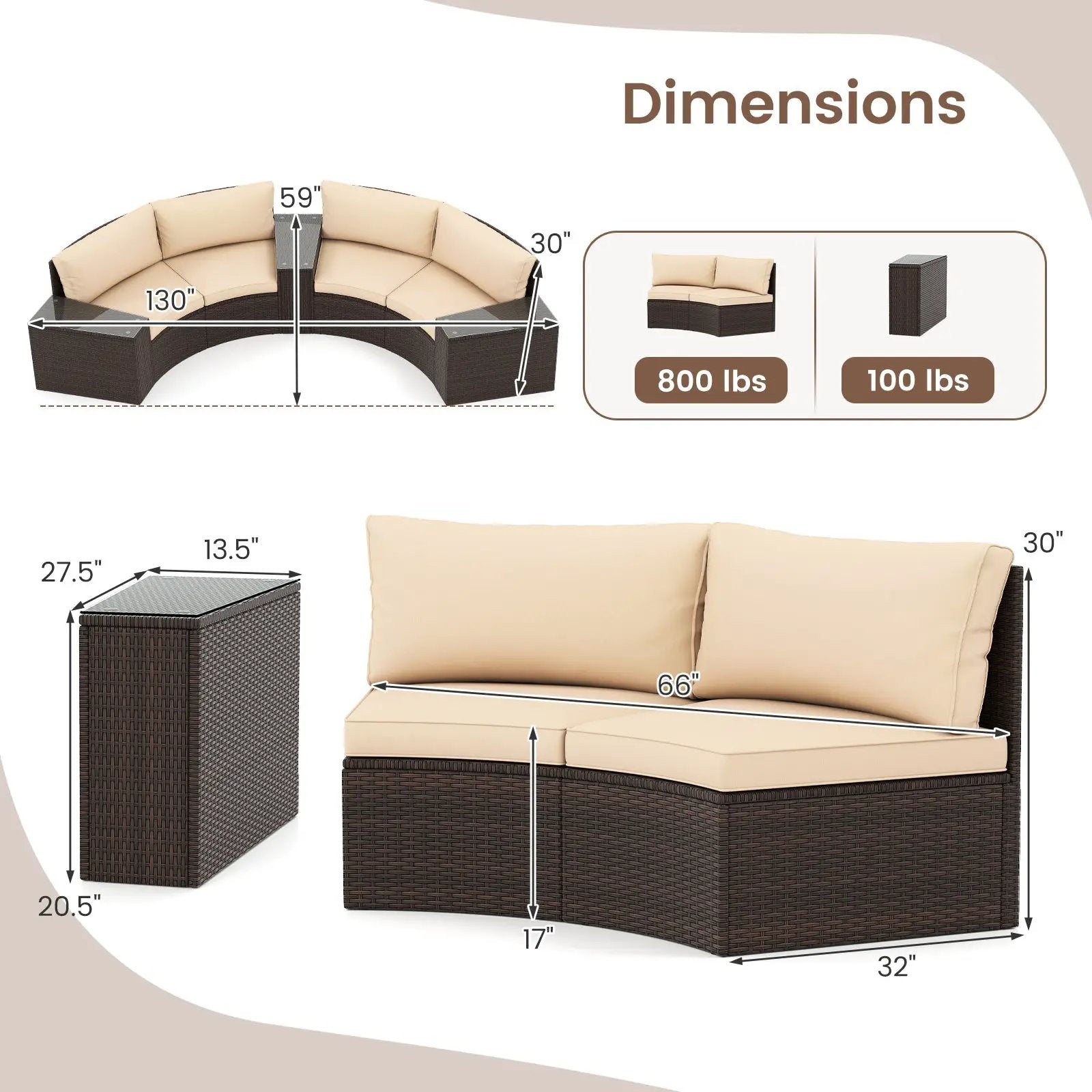 5 Pieces Patio Furniture Set by DirectDeals