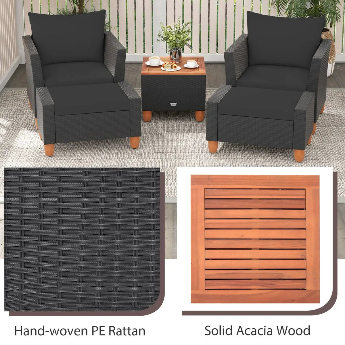 5-Piece Patio Conversation Set with Storage Table by DirectDeals