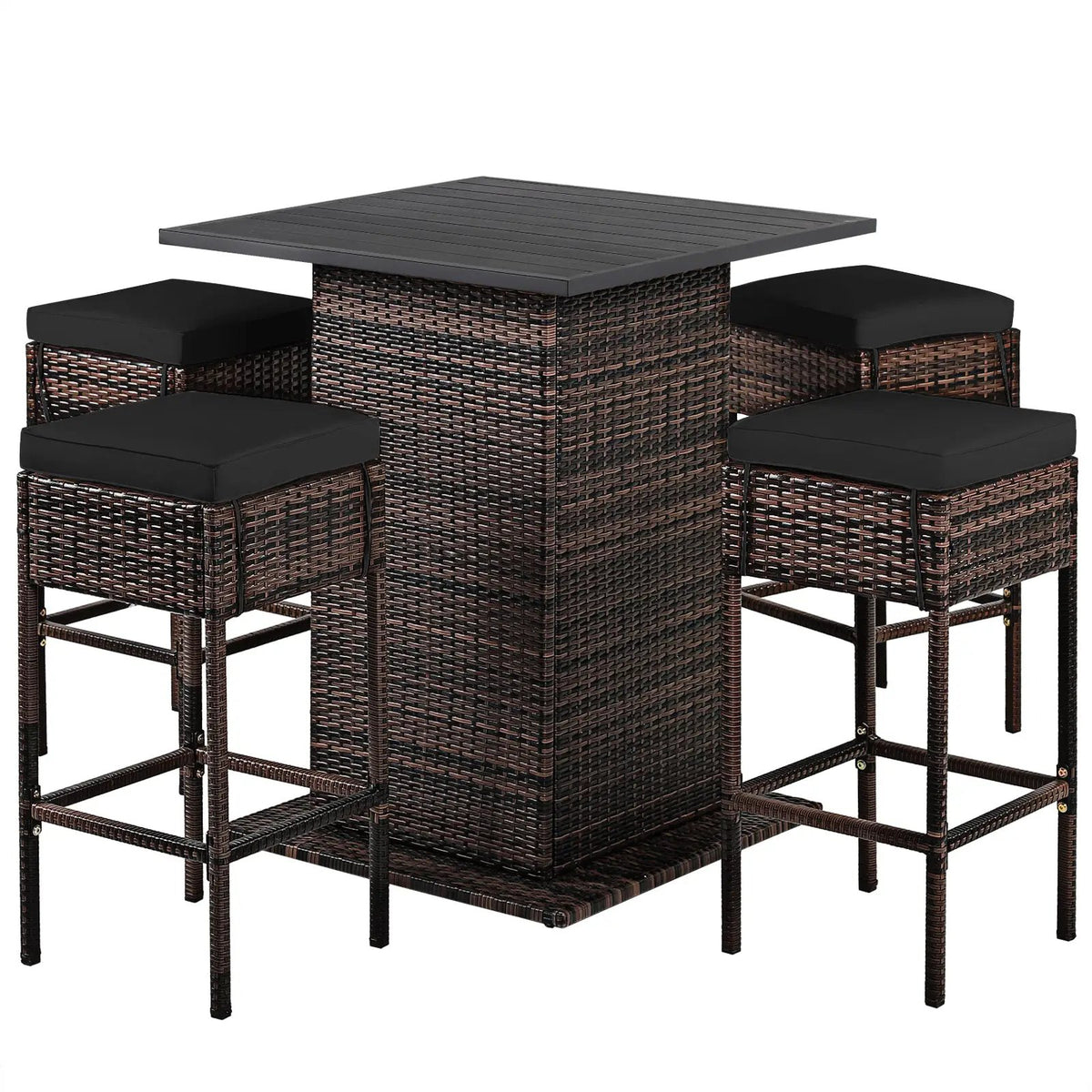 5 Pieces Patio Rattan Bar by DirectDeals