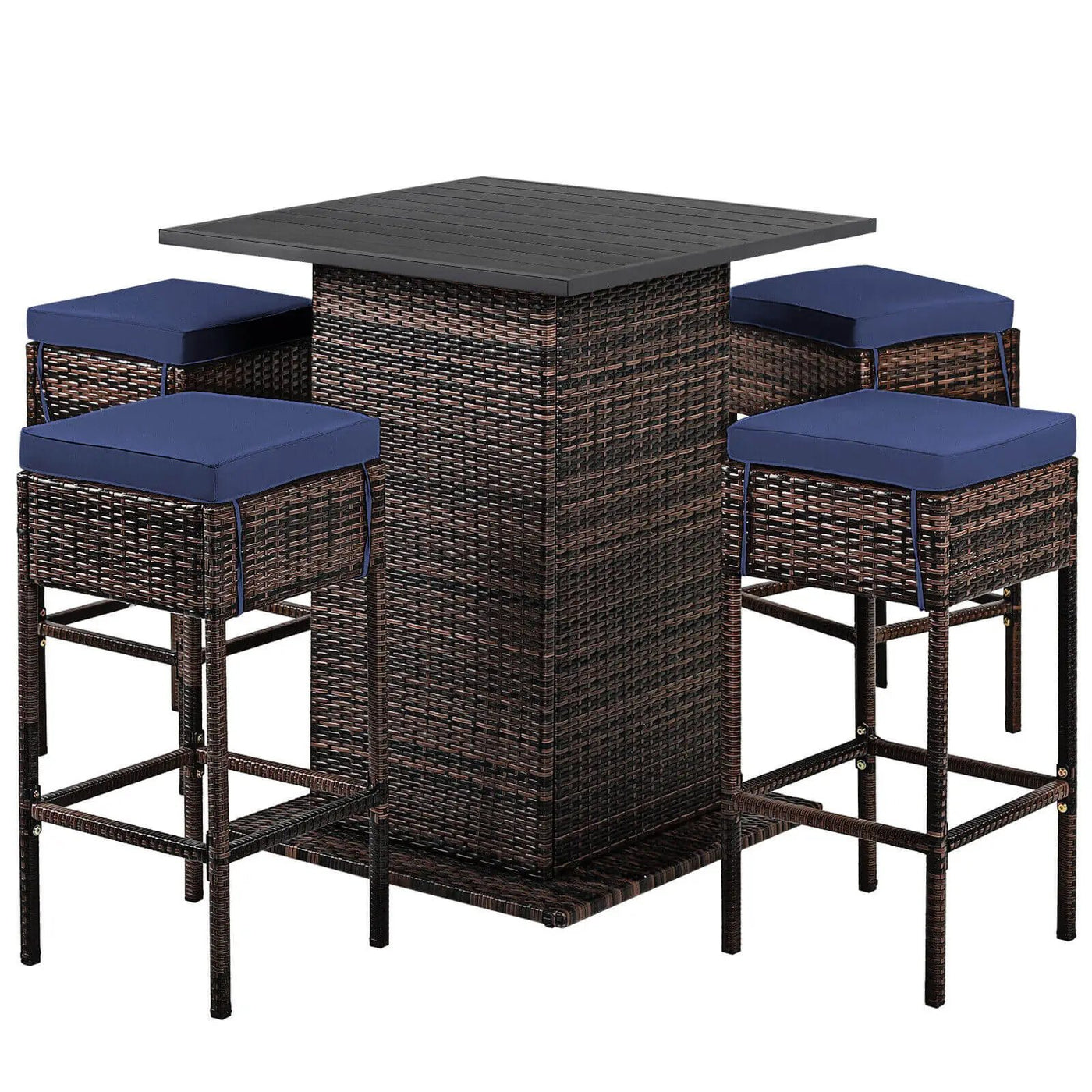 5 Pieces Patio Rattan Bar by DirectDeals