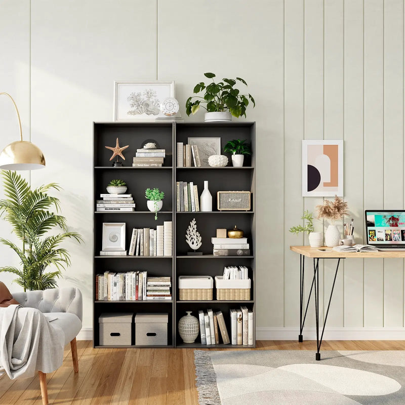 5-Shelf Storage Bookcase Modern Multi-Functional Display Cabinet by DirectDeals