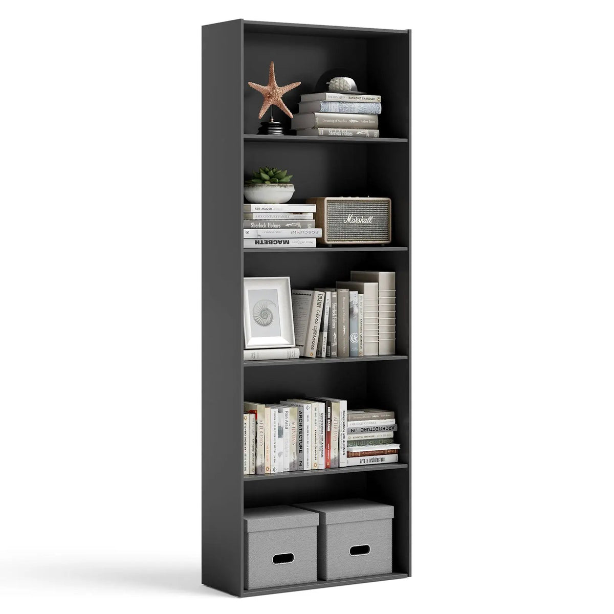 5-Shelf Storage Bookcase Modern Multi-Functional Display Cabinet by DirectDeals