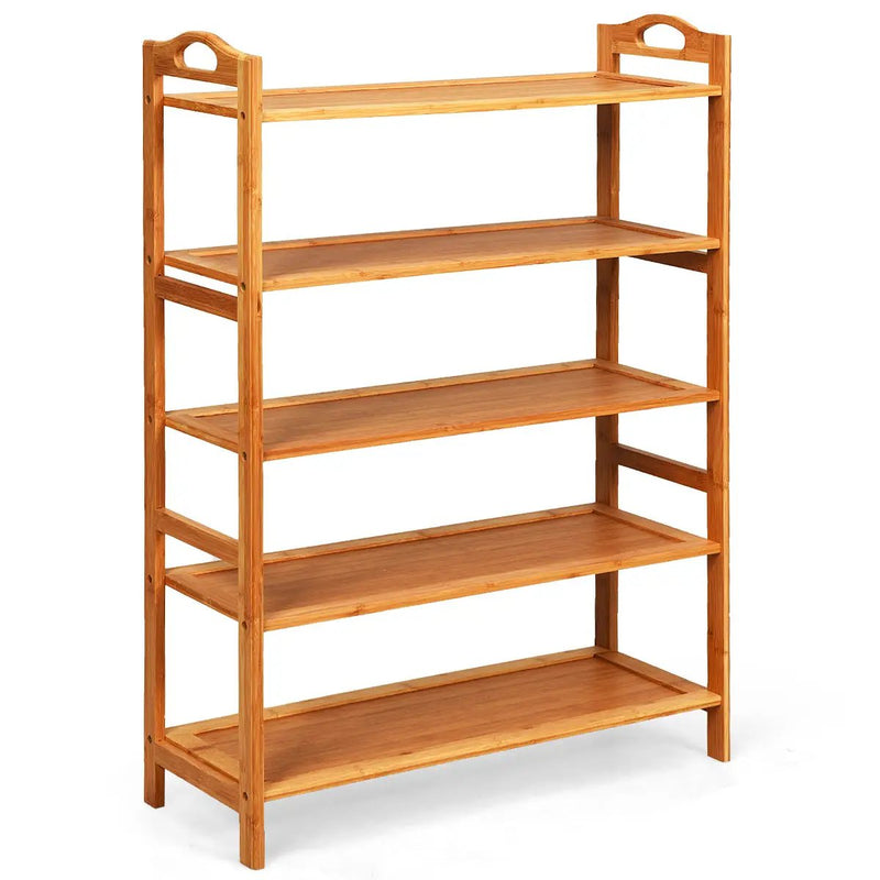 5-Tier Bamboo FreeStanding Shoe Rack-Natural by DirectDeals
