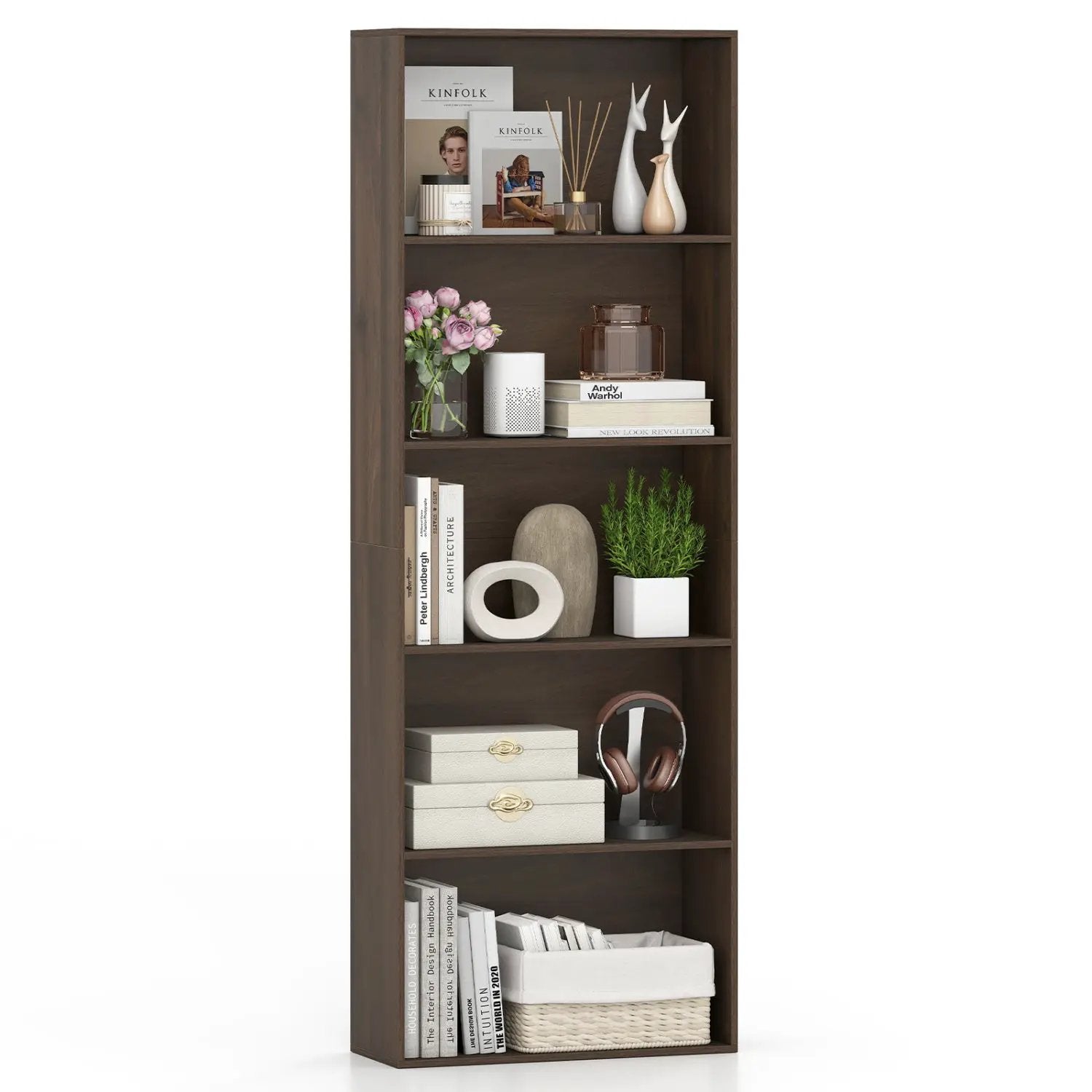 5-Tier Bookshelf Open Display Storage Organizer by DirectDeals