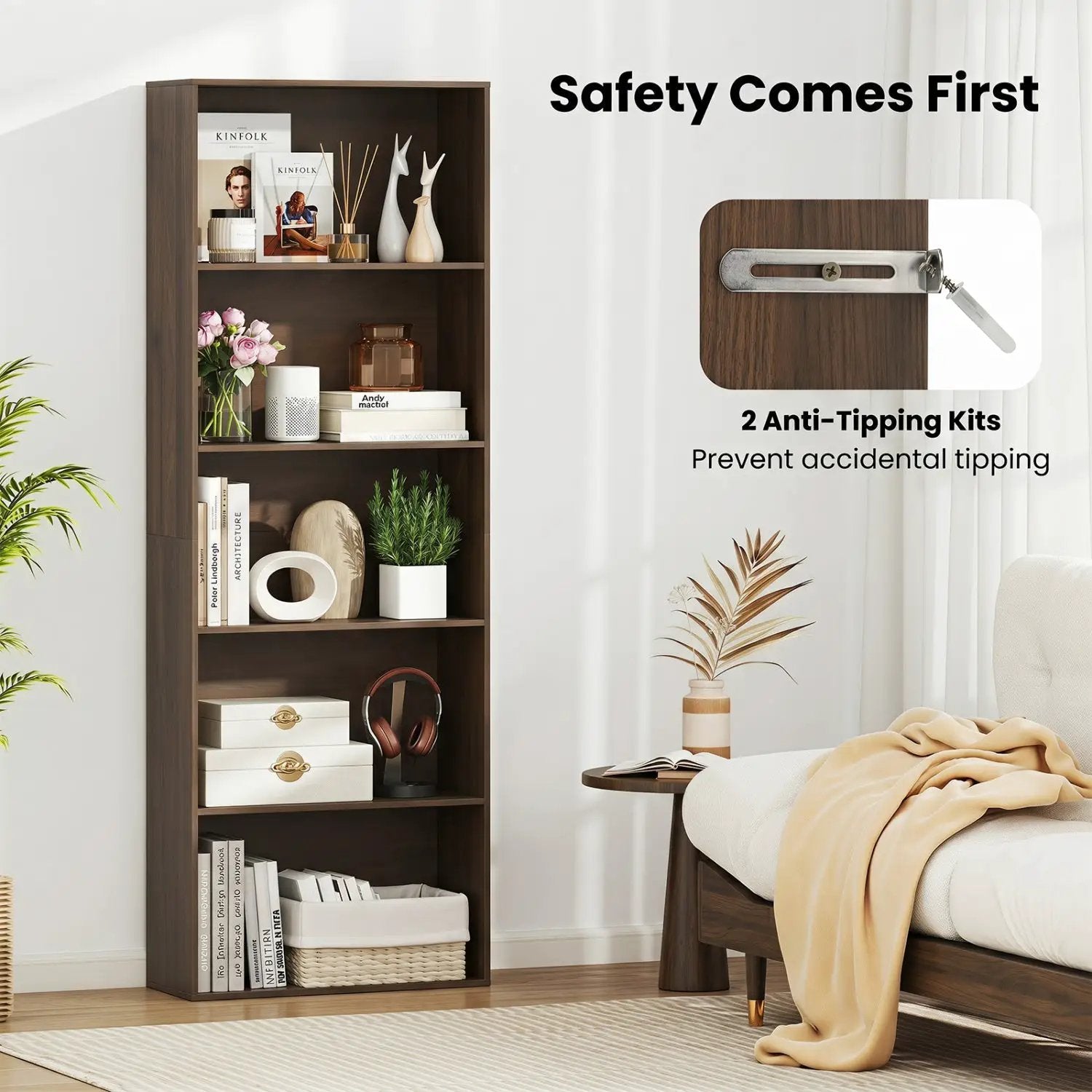 5-Tier Bookshelf Open Display Storage Organizer by DirectDeals