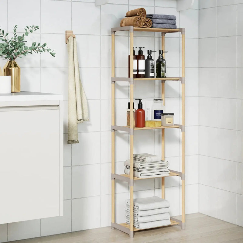 5-Tier Pine Wood Bookshelf with Open Shelves by DirectDeals