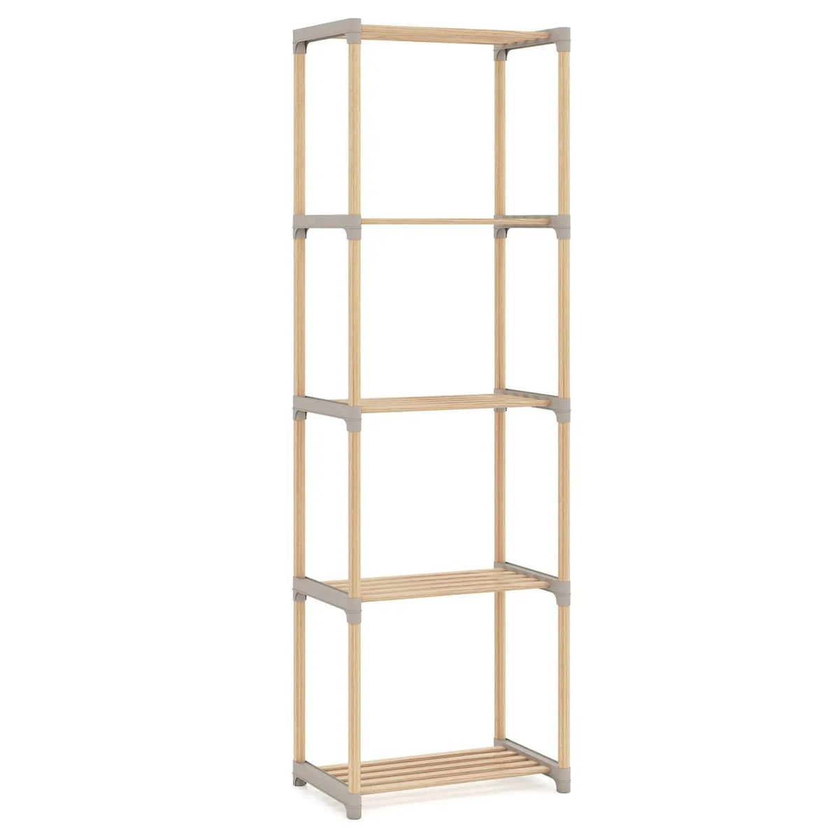 5-Tier Pine Wood Bookshelf with Open Shelves by DirectDeals