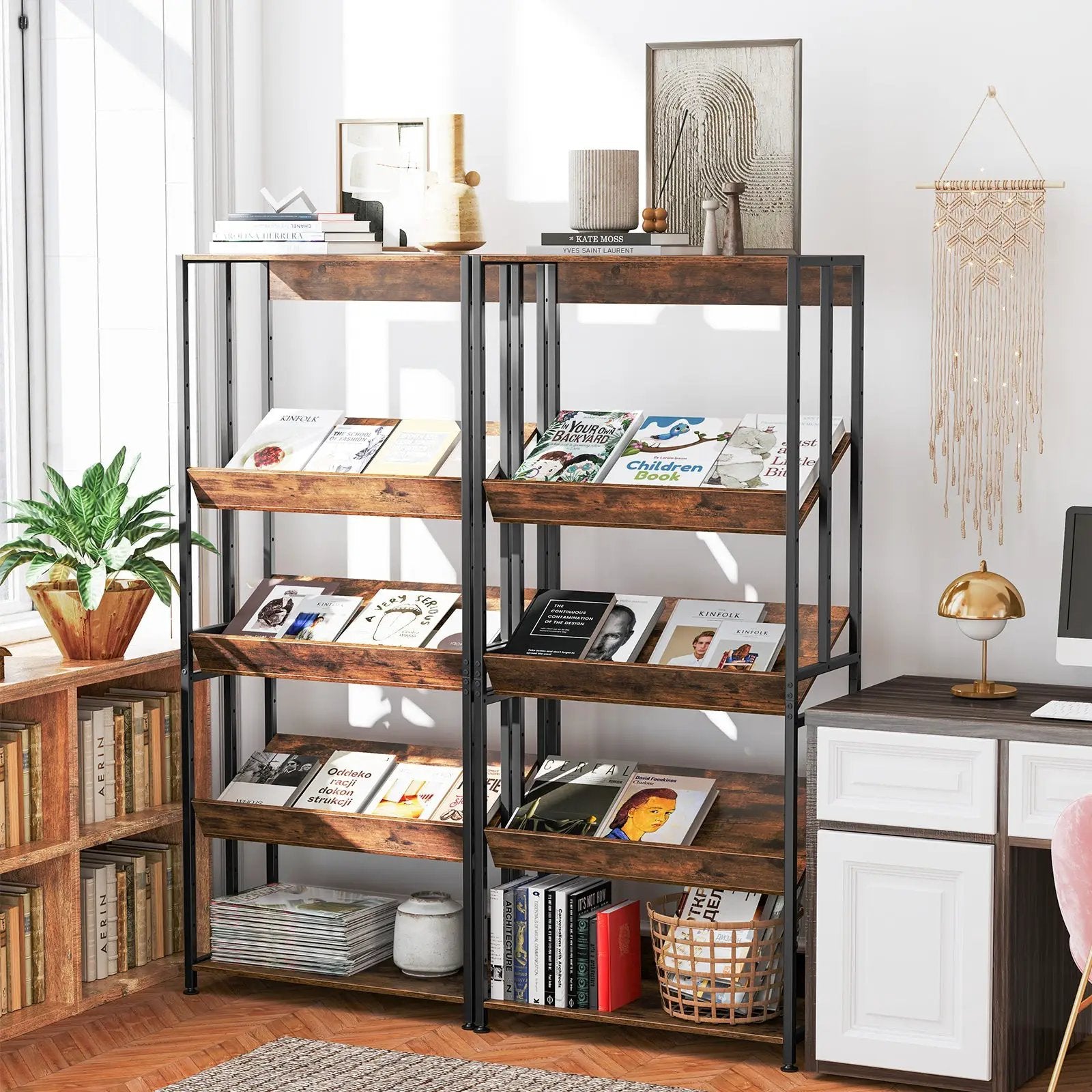 5-Tier Bookshelf with Adjustable and Tiltable Shelves by DirectDeals