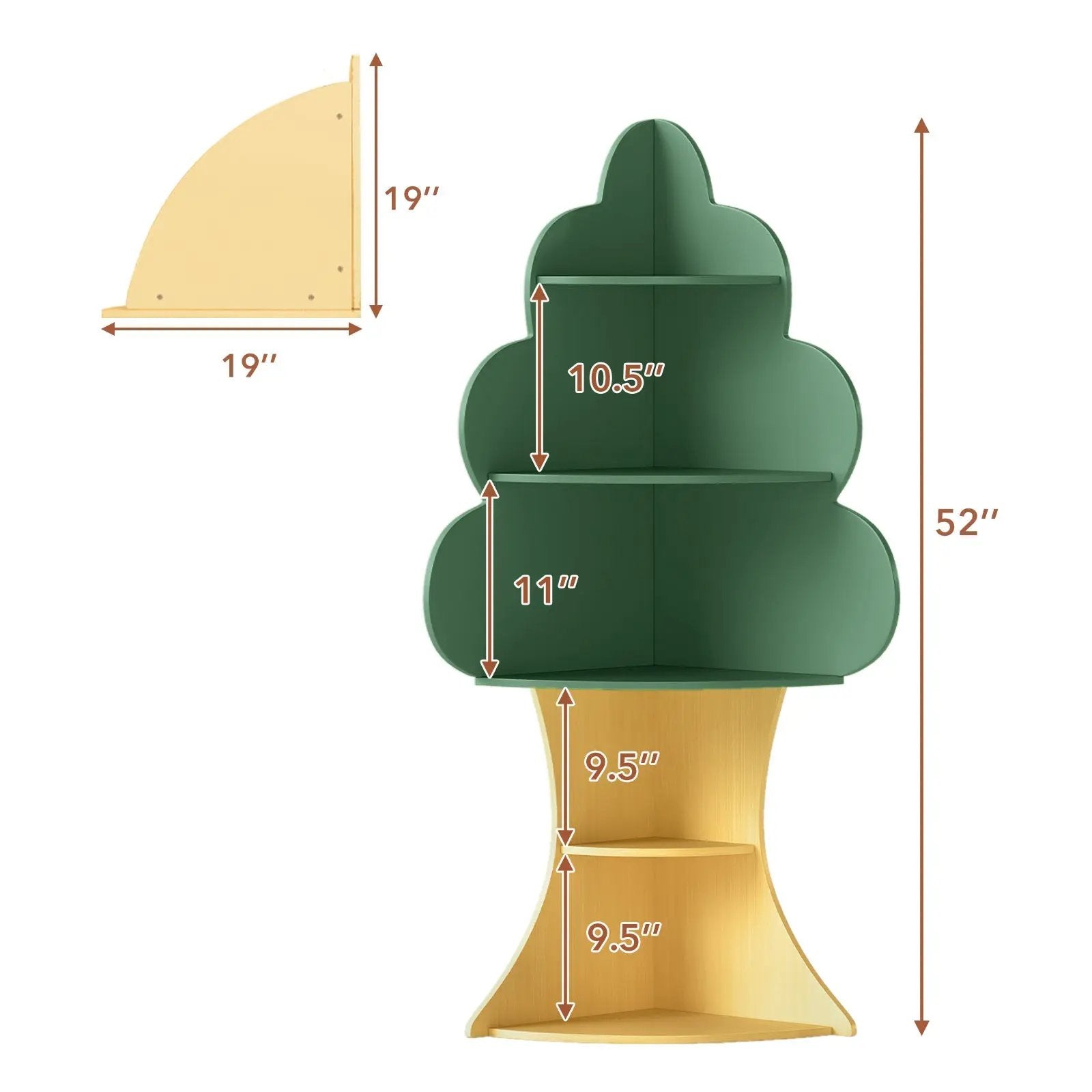 5-Tier Children Book Display Rack with Anti-toppling System-Green by DirectDeals