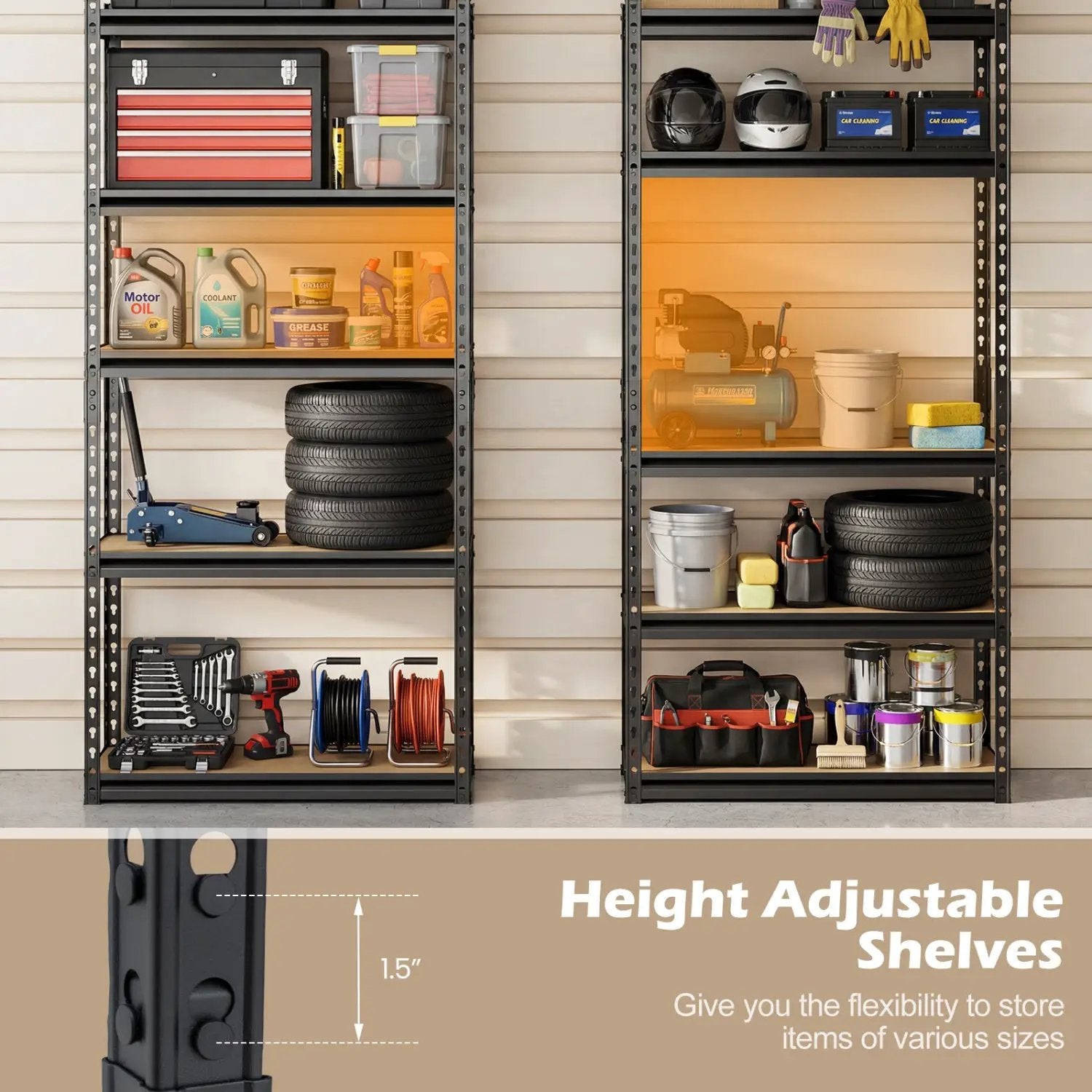 5-Tier Garage Shelving Unit 2200 LBS Metal Storage Shelves Adjustable Utility Rack by DirectDeals
