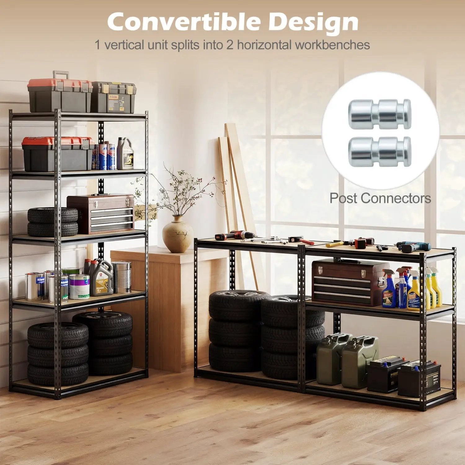 5-Tier Garage Shelving Unit 2200 LBS Metal Storage Shelves Adjustable Utility Rack by DirectDeals
