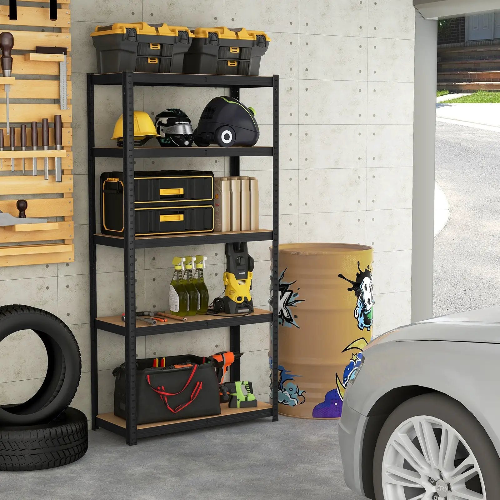 5-Tier Heavy Duty Metal Shelving Unit with 2000 LBS Total Load Capacity by DirectDeals
