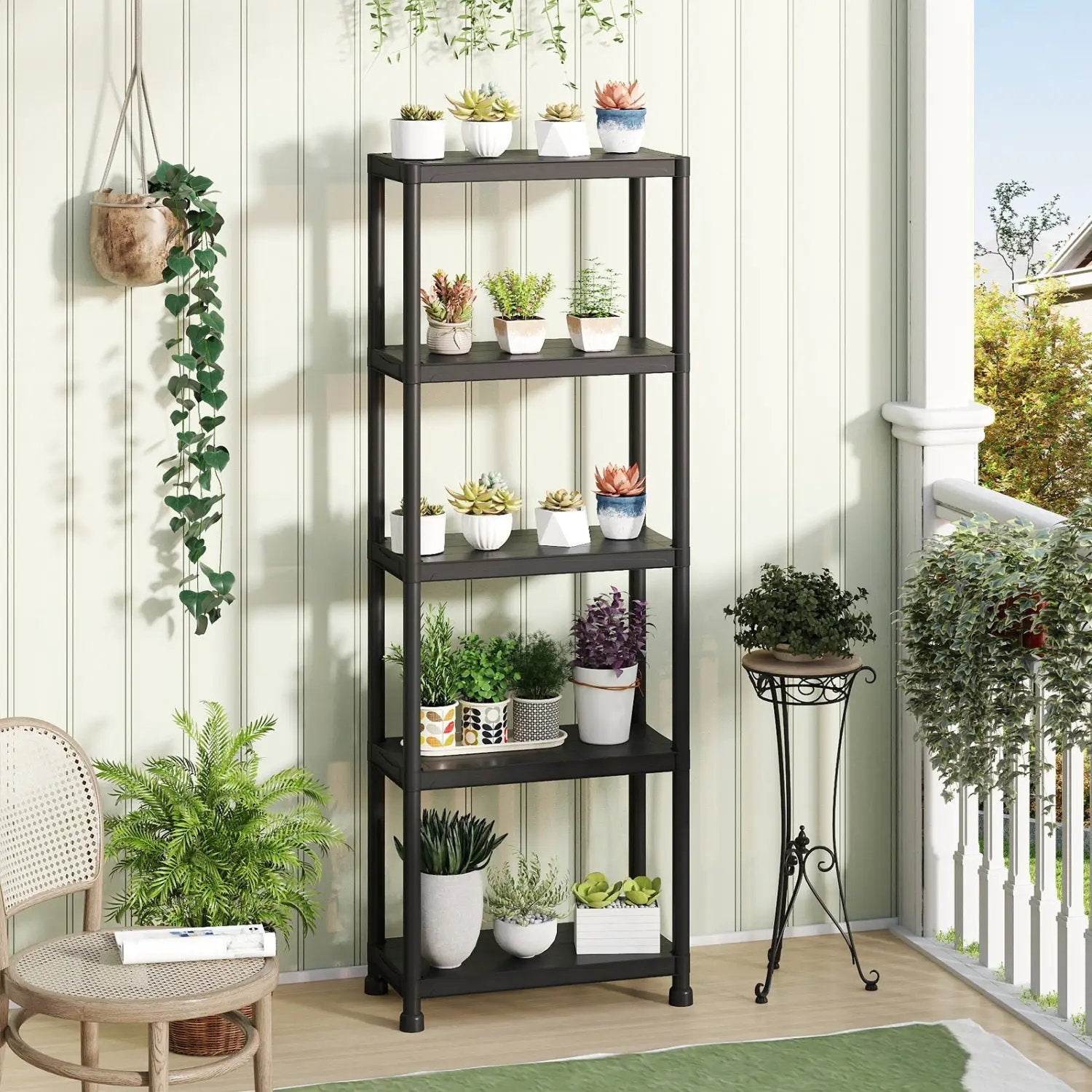 4-Tier Heavy-Duty Plastic Storage Shelves Freestanding Garage Shelving Unit by DirectDeals