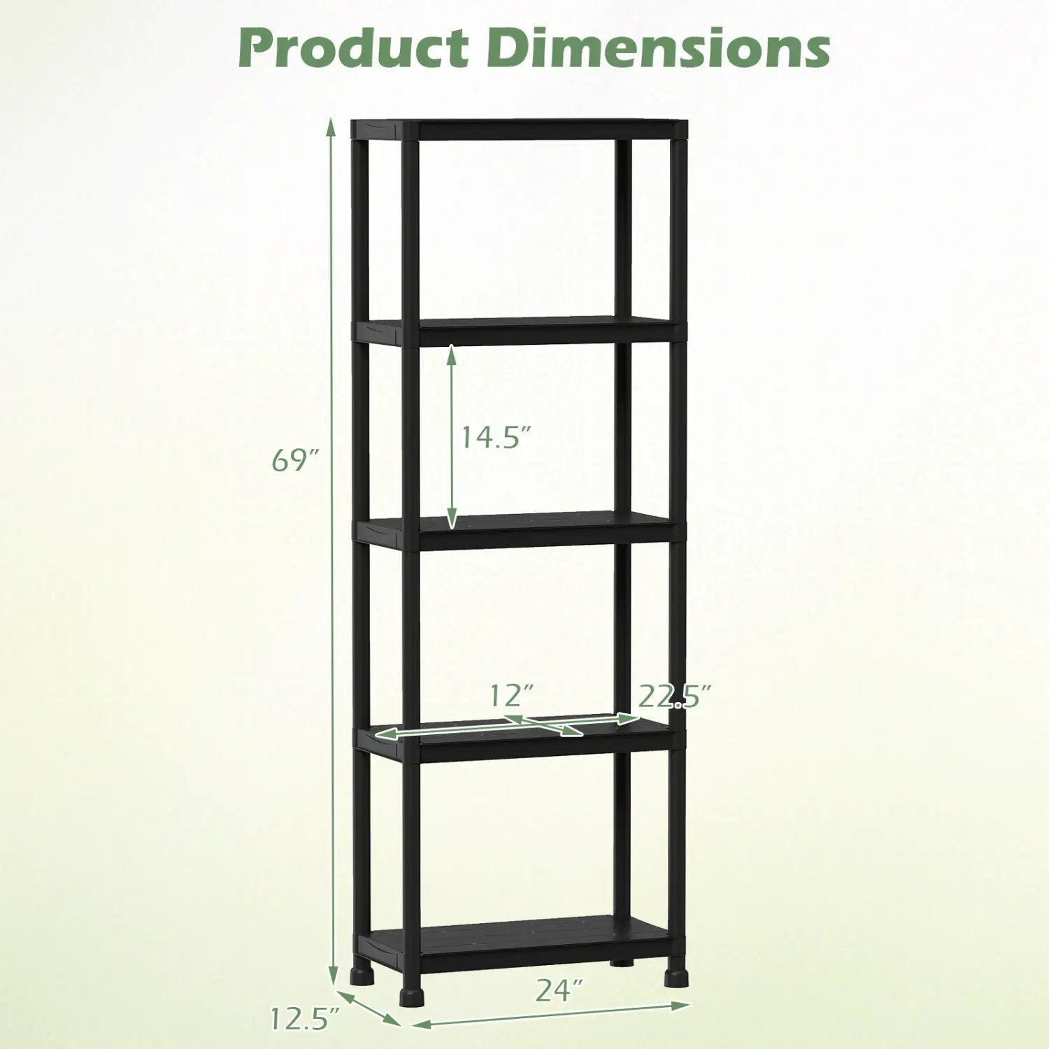 4-Tier Heavy-Duty Plastic Storage Shelves Freestanding Garage Shelving Unit by DirectDeals