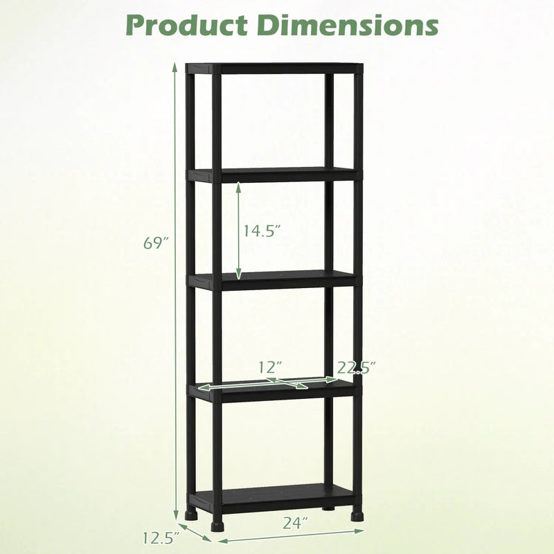 4-Tier Heavy-Duty Plastic Storage Shelves Freestanding Garage Shelving Unit by DirectDeals