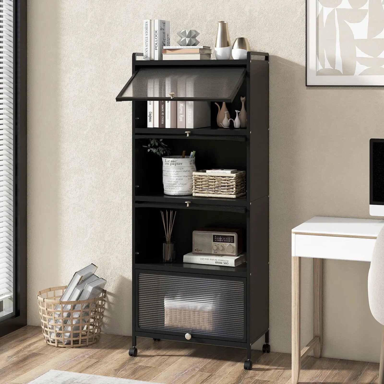 5-Tier Kitchen Baker's Rack with Flip-up PC Doors by DirectDeals