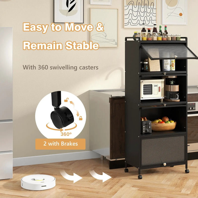 5-Tier Kitchen Baker's Rack with Flip-up PC Doors by DirectDeals