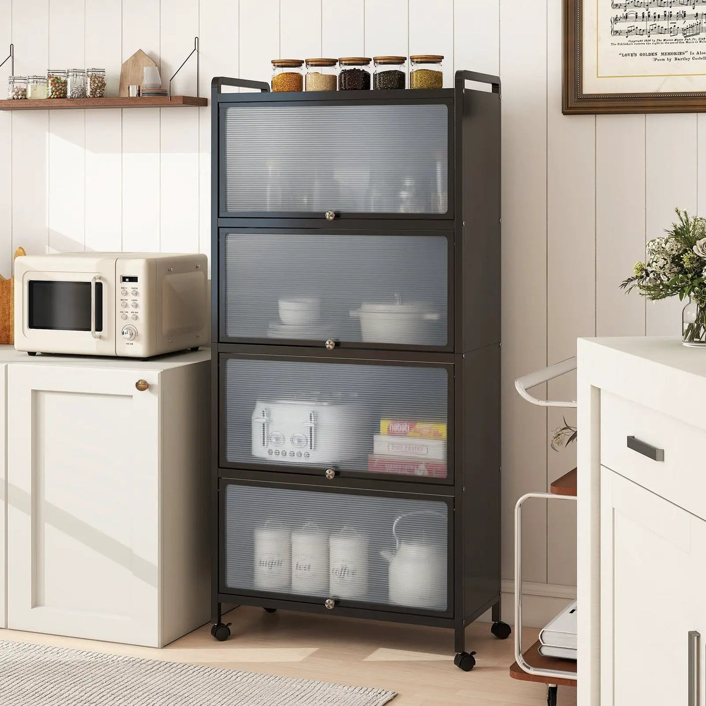 5-Tier Kitchen Pantry Storage Cabinet with Flip-Up Doors by DirectDeals