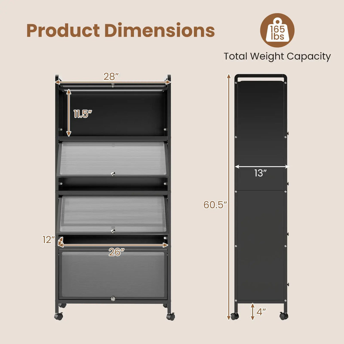 5-Tier Kitchen Pantry Storage Cabinet with Flip-Up Doors by DirectDeals
