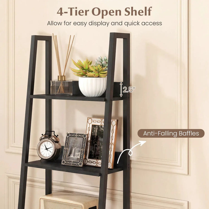 5-Tier Ladder Bookshelf with Fabric Drawer by DirectDeals