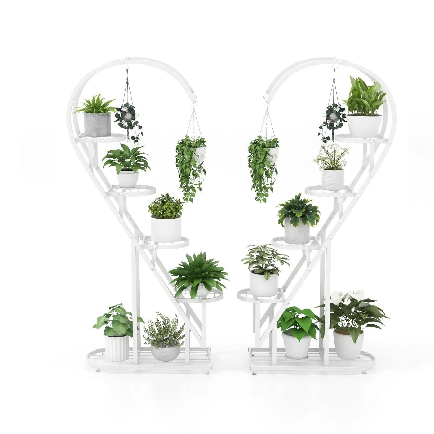 5 Tier Metal Plant Stand with Hanging Hook for Multiple Plants by DirectDeals