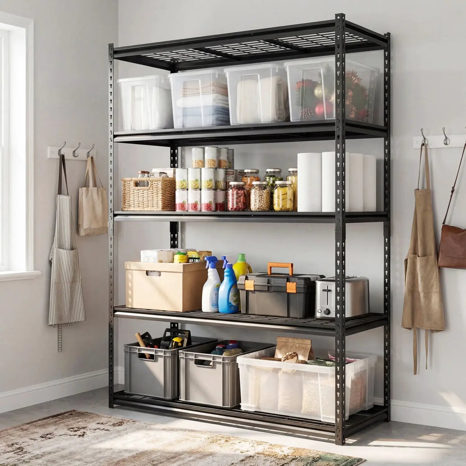 5-Tier Metal Shelving Unit 2000 lbs Capacity with Adjustable Wire Racks Set of by DirectDeals