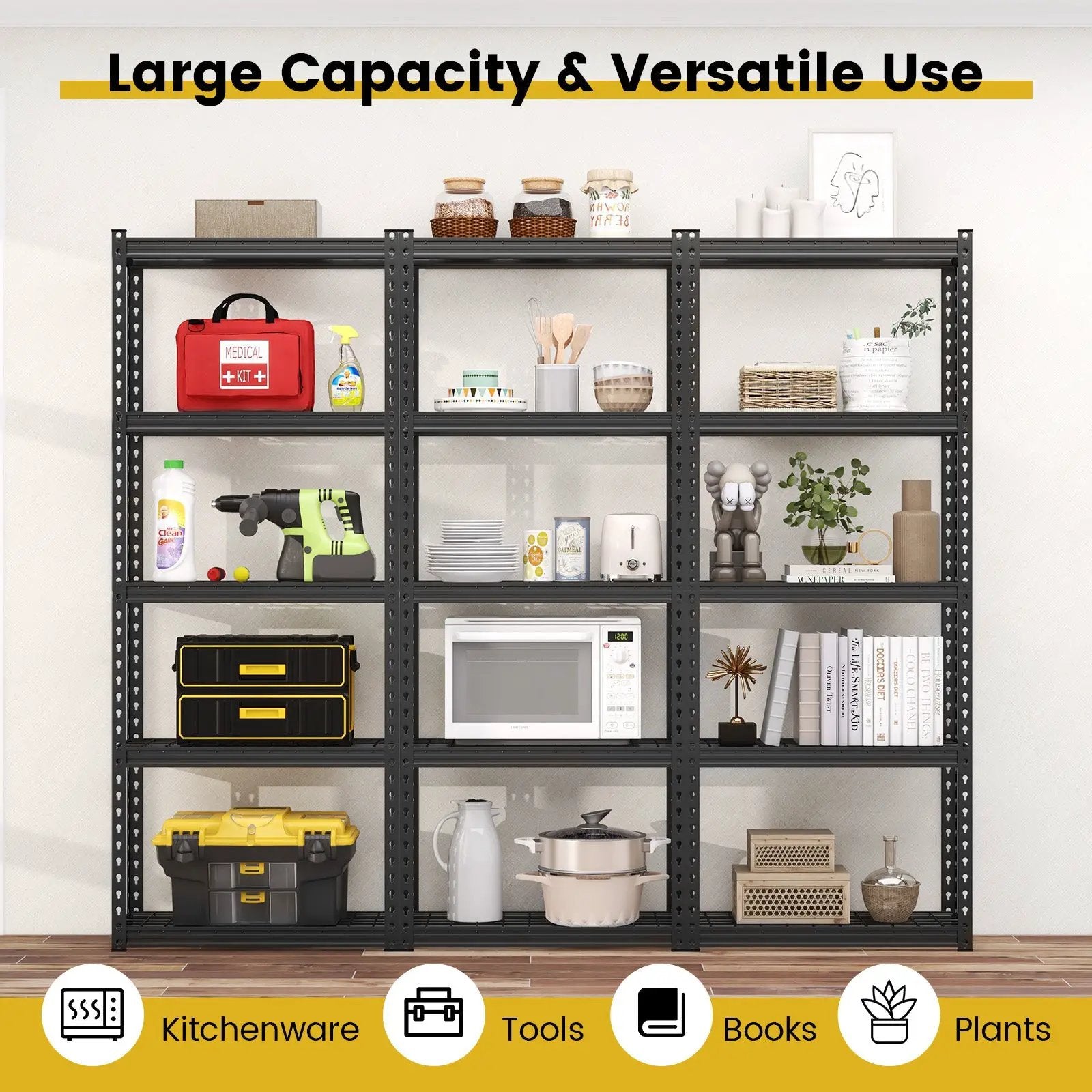 5-Tier Heavy Duty Wire Storage Racks with Anti-slip Foot Pad by DirectDeals