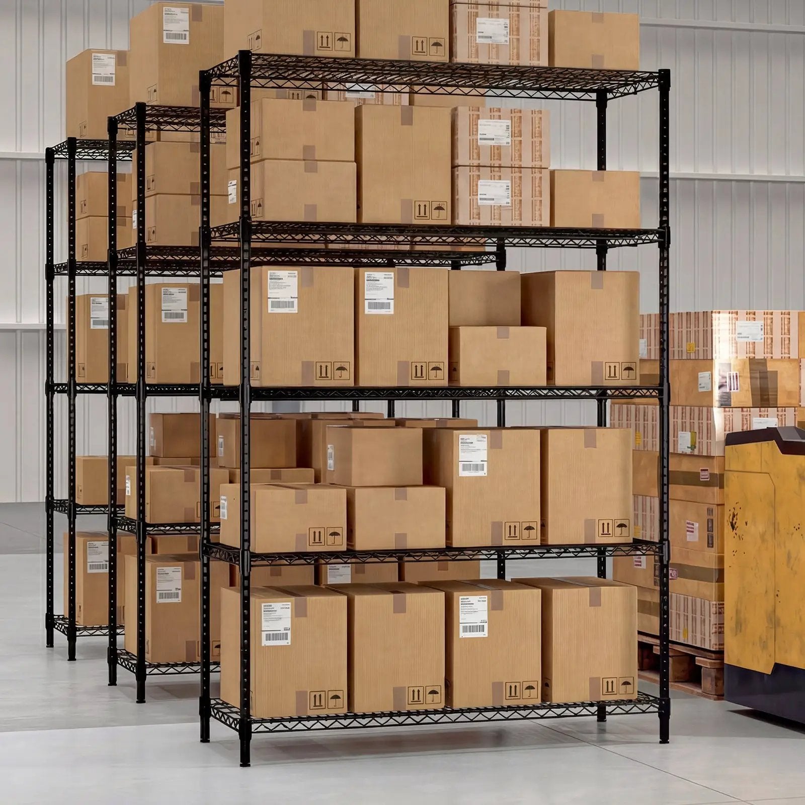 5-Tier Metal Storage Shelving Unit with V-Shaped Wire Rack-Black by DirectDeals