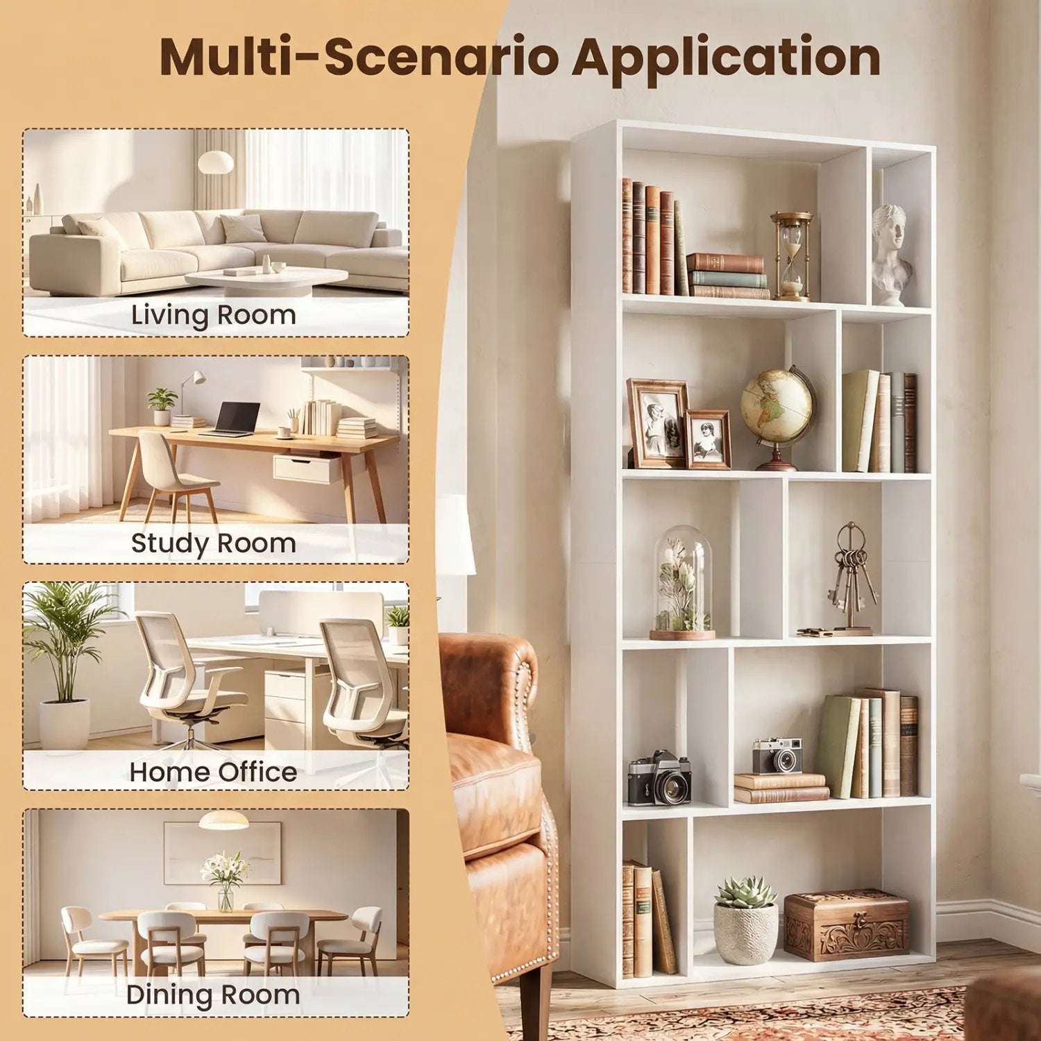 5-Tier Bookshelf with Open Back and Anti-Tipping Kit by DirectDeals
