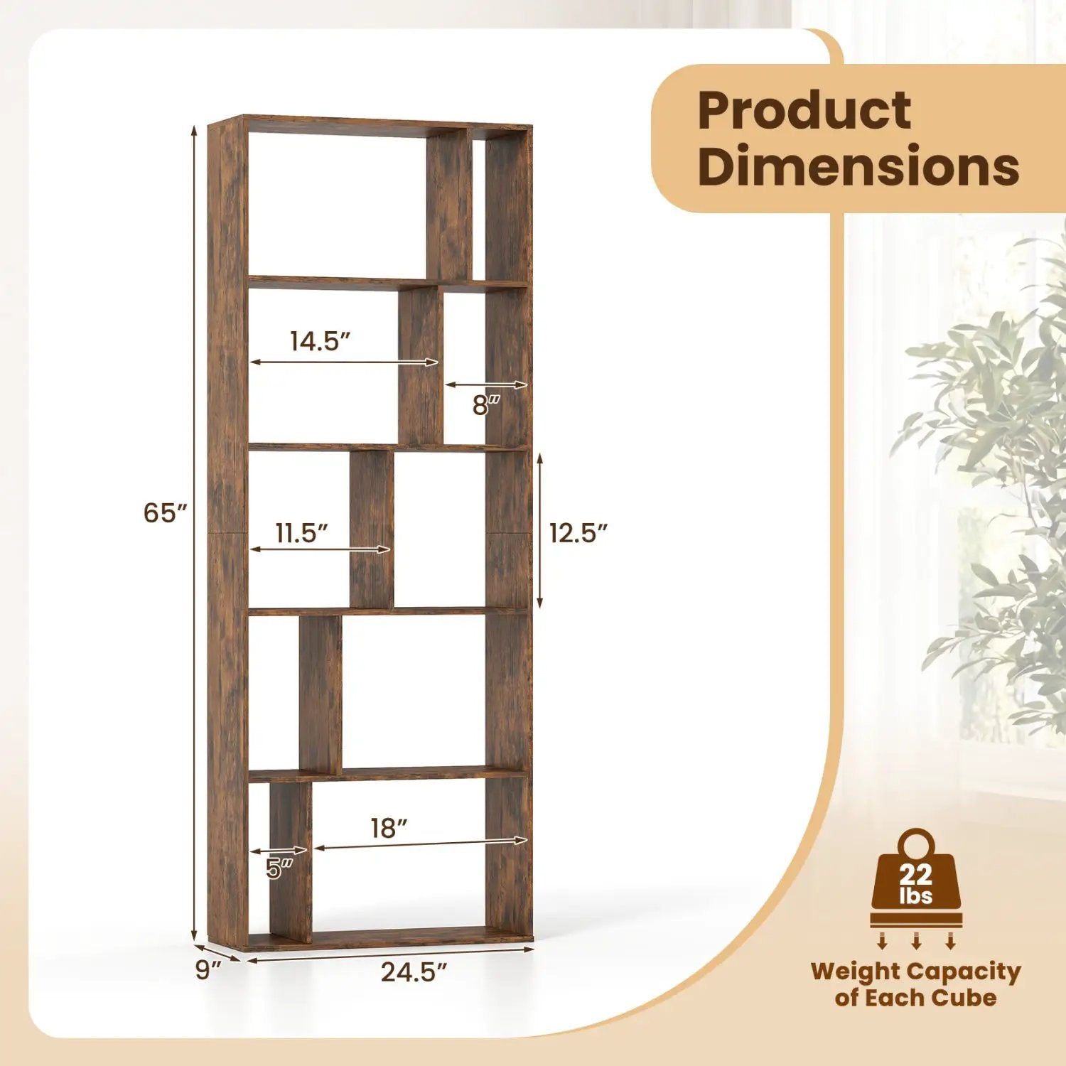 5-Tier Bookshelf with Open Back and Anti-Tipping Kit by DirectDeals