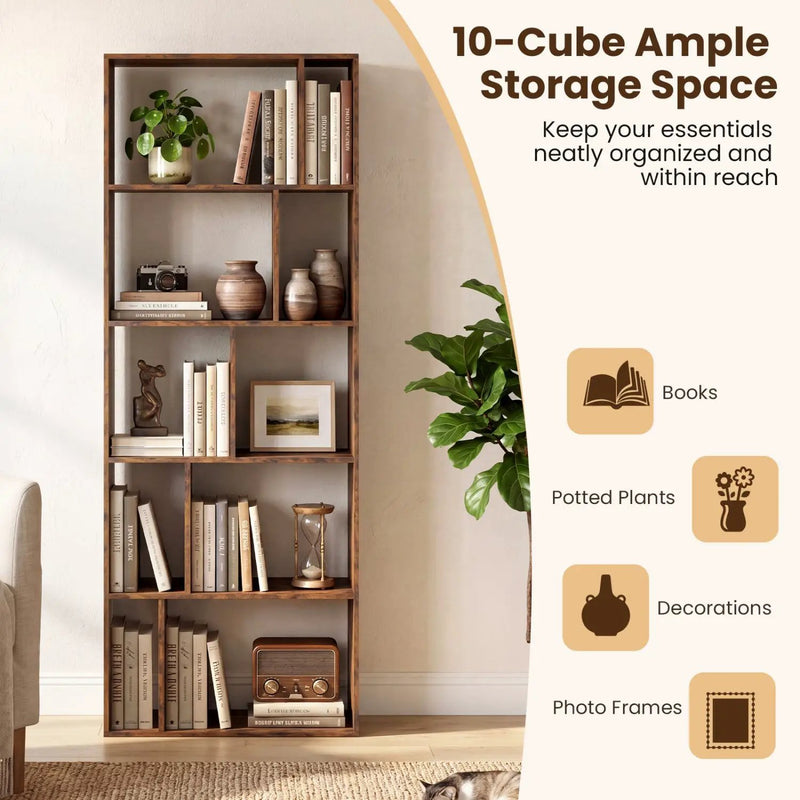 5-Tier Bookshelf with Open Back and Anti-Tipping Kit by DirectDeals