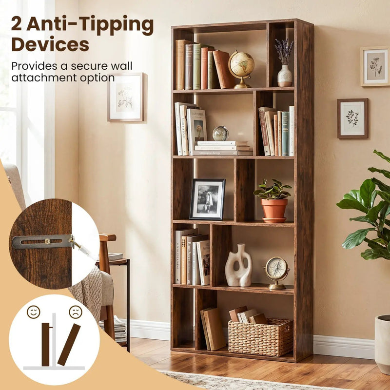 5-Tier Bookshelf with Open Back and Anti-Tipping Kit by DirectDeals