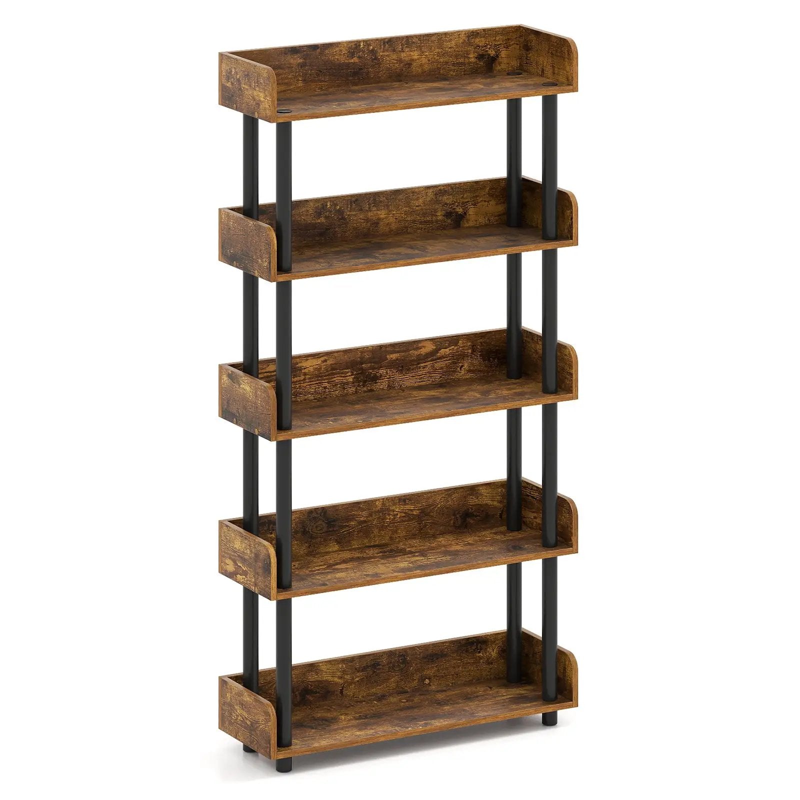 5-Tier Open Bookcase with Industrial Storage Unit by DirectDeals