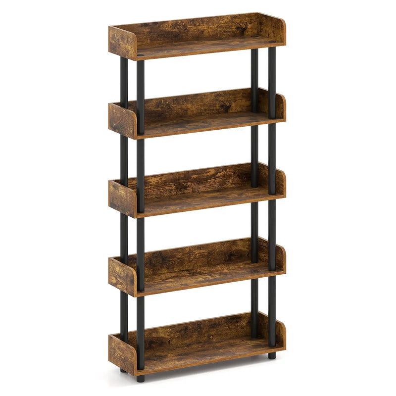 5-Tier Open Bookcase with Industrial Storage Unit by DirectDeals