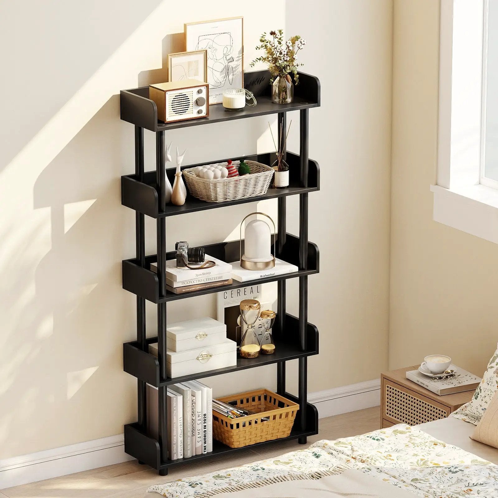5-Tier Open Bookcase with Industrial Storage Unit by DirectDeals