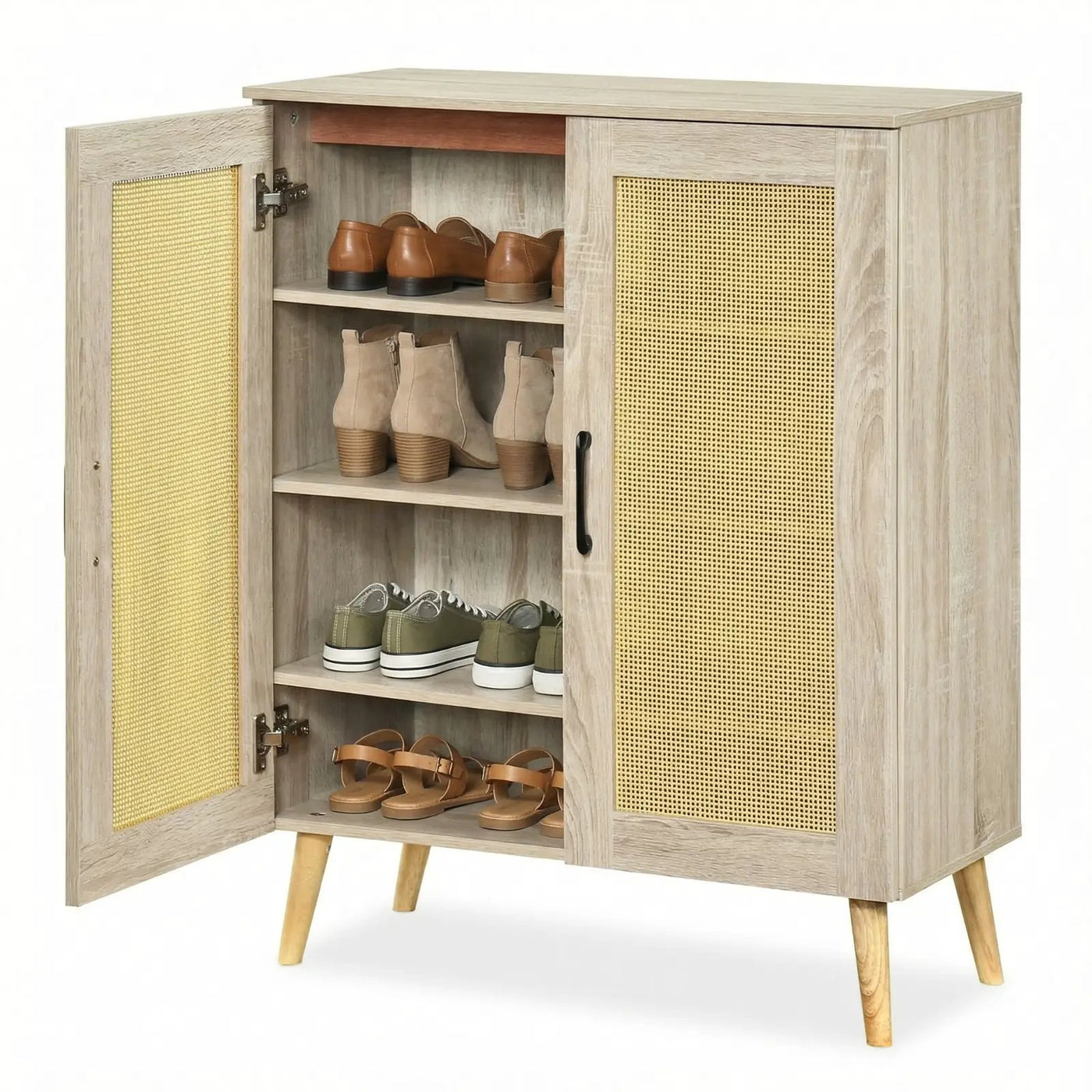 5-Tier Rattan Shoe Cabinewith 3 Removable Shelves by DirectDeals