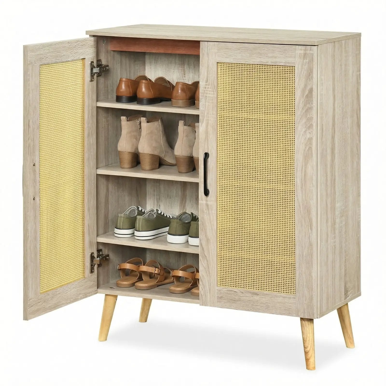 5-Tier Rattan Shoe Cabinewith 3 Removable Shelves by DirectDeals