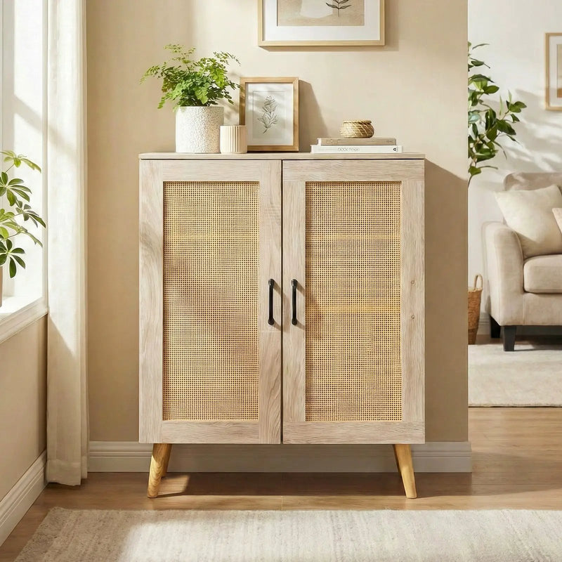5-Tier Rattan Shoe Cabinewith 3 Removable Shelves by DirectDeals