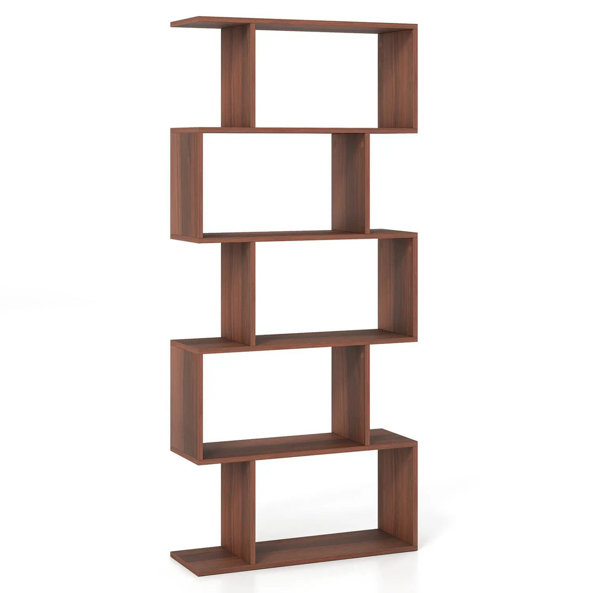 5-Tier S-Shaped Bookshelf with Anti-Tip Kit by DirectDeals