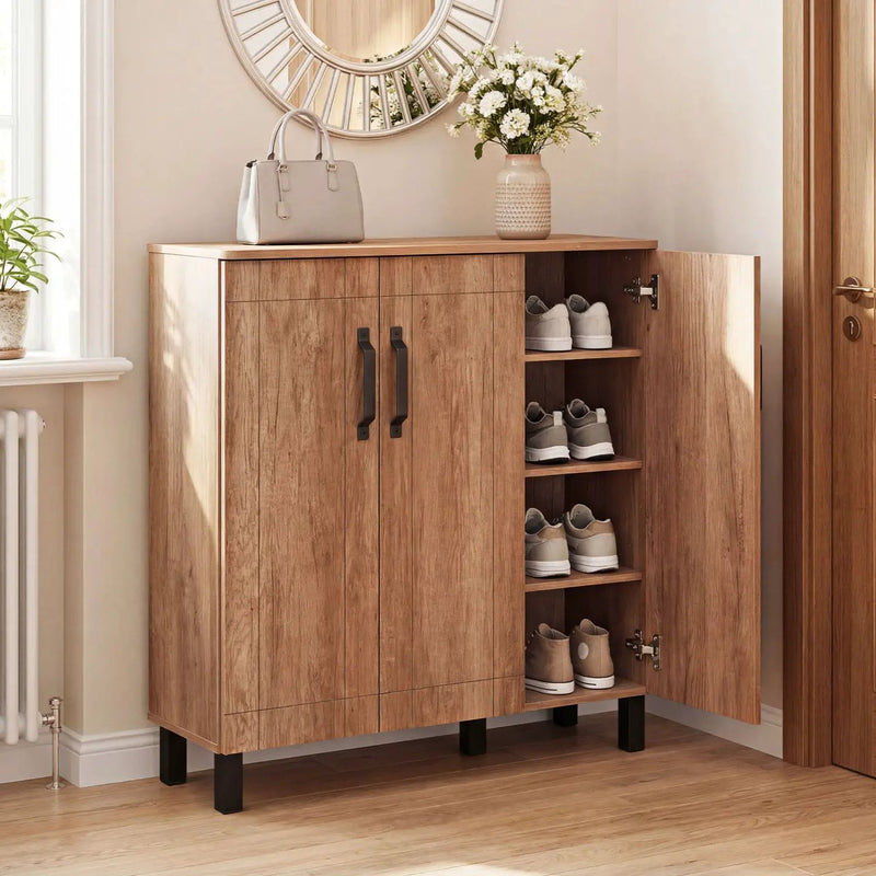5-Tier Shoe Storage Cabinet Freestanding Shoe Rack Organizer-Oak by DirectDeals